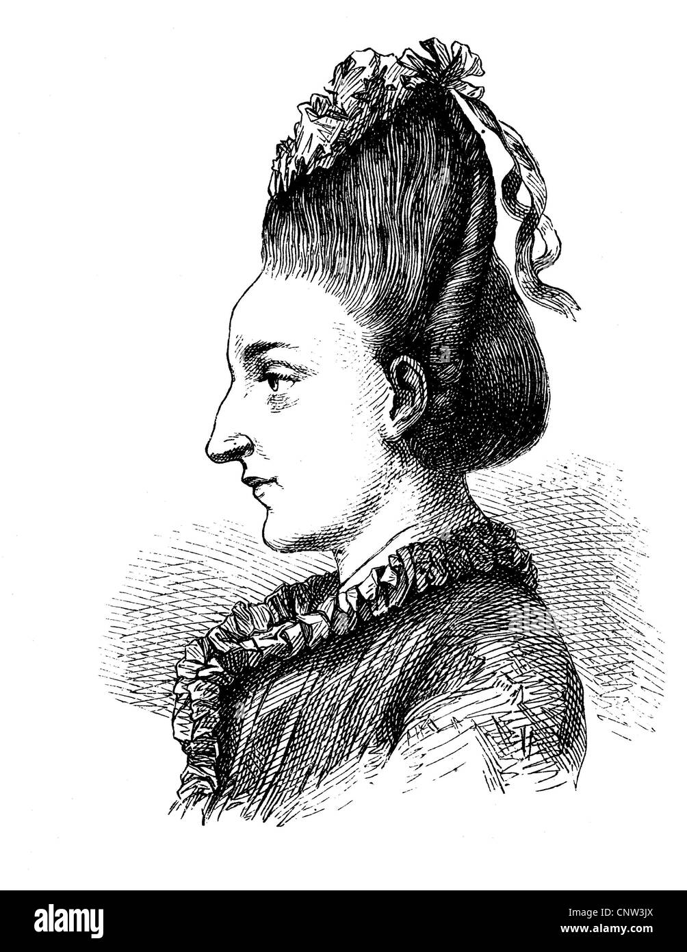Cornelia Friederica Christiana Schlosser, born Goethe, 1750-1777, a letter writer and sister of Johann Wolfgang von Goethe, hist Stock Photo