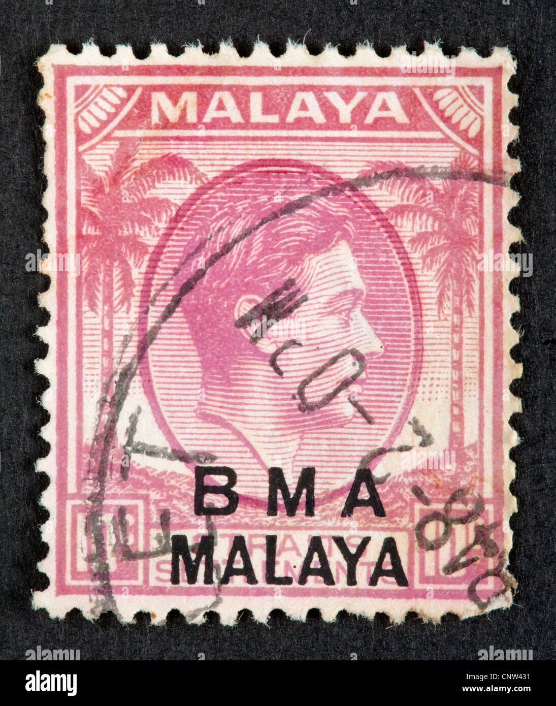 Malaya postage stamp Stock Photo