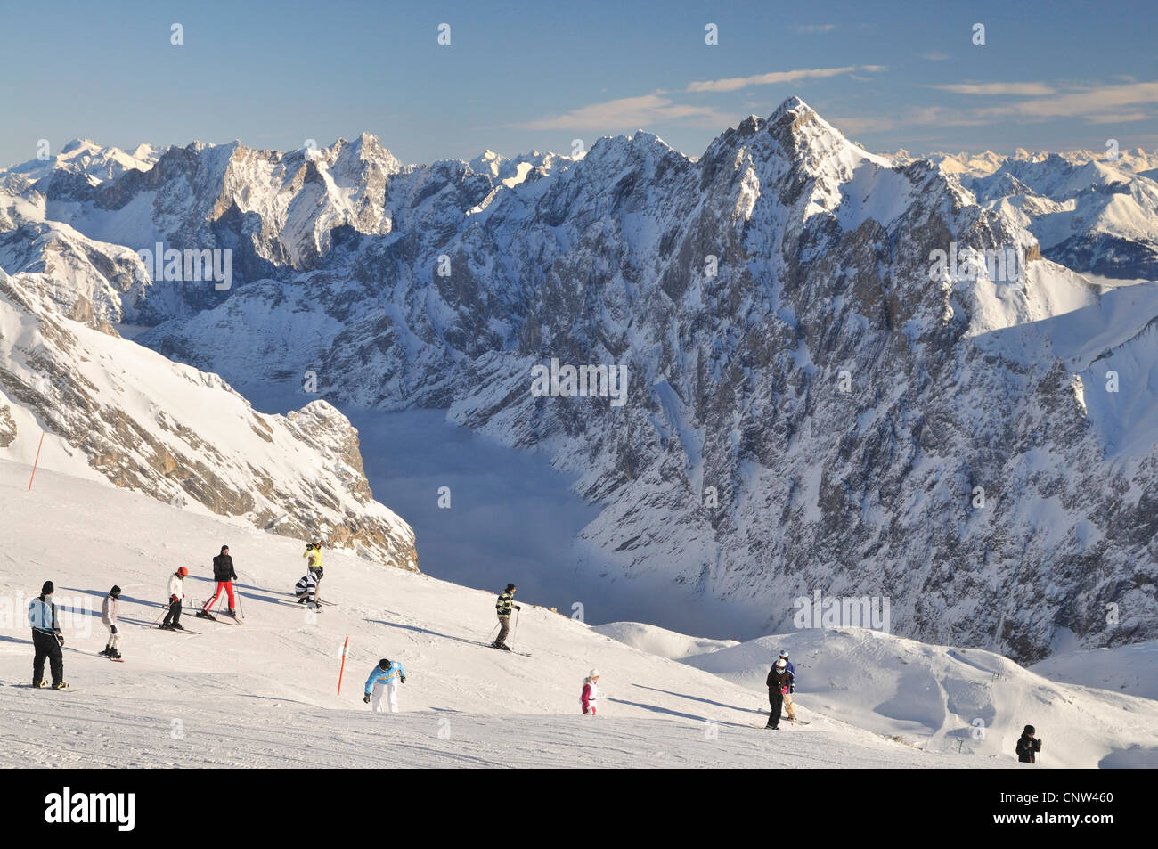 Zugspitze, winter ski resort, Germany, Bavaria Stock Photo