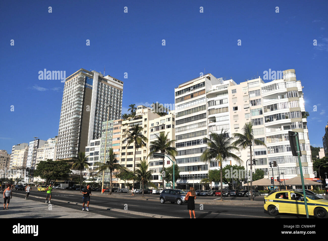 Luxury apartments and Othon Palace hotel Copacabana Rio de Janeiro Brazil Stock Photo