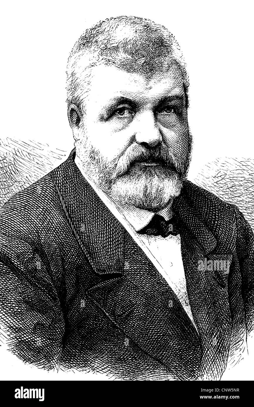 Michael Etienne, Michael Ettinger, 1827 - 1879, an Austrian journalist and publicist, historical engraving, 1880 Stock Photo
