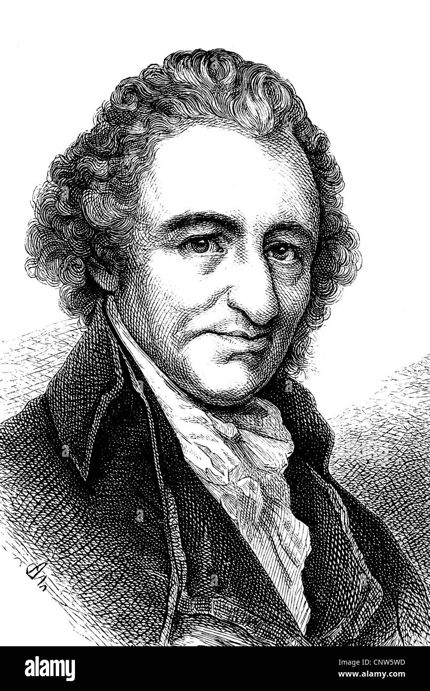 Thomas Paine, born as Thomas Pain, 1736 - 1809, an influential political intellectual, one of the founding fathers of the United Stock Photo