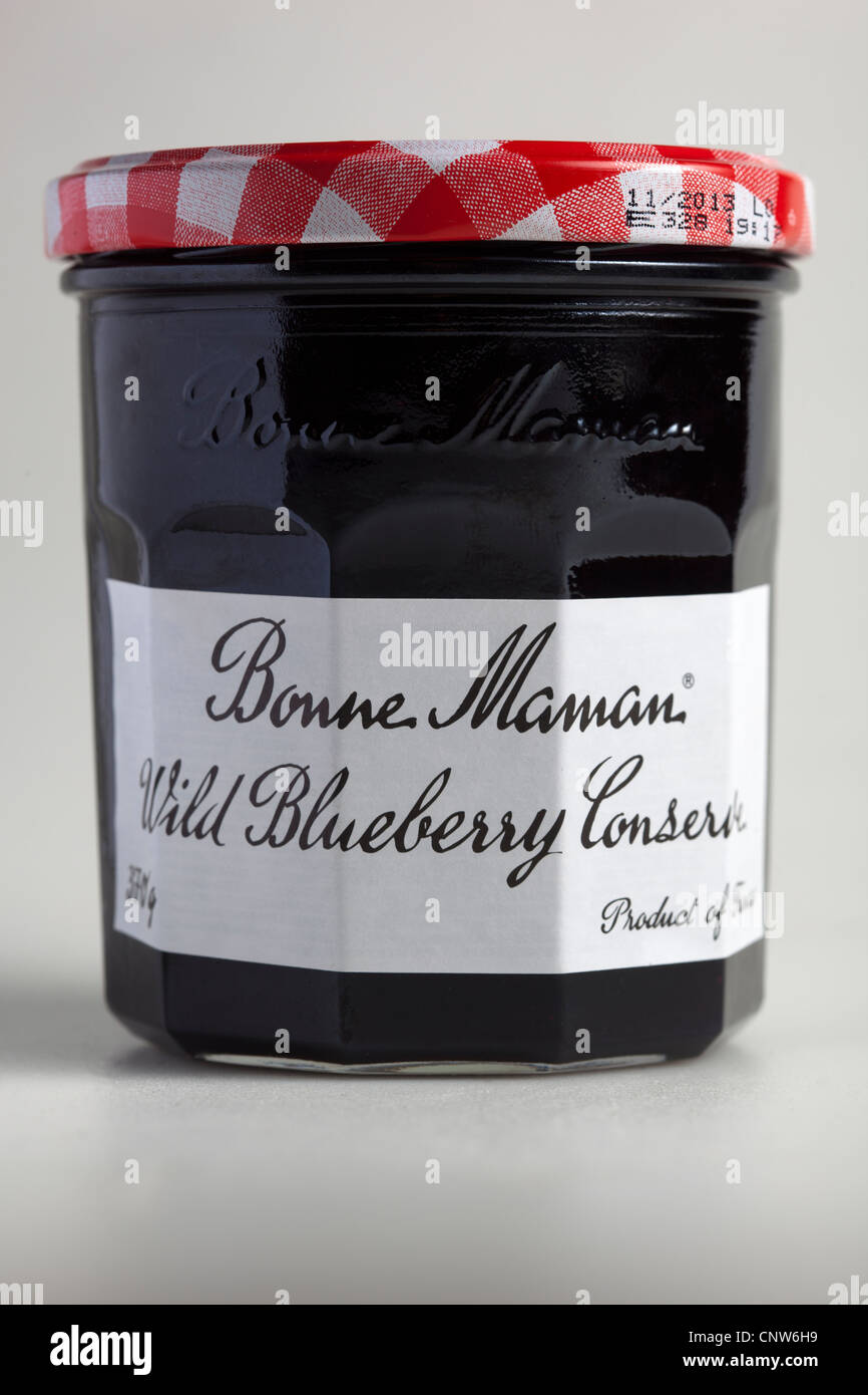 Bonne Maman Wild Blueberry  Conserve or Jam Stock Photo