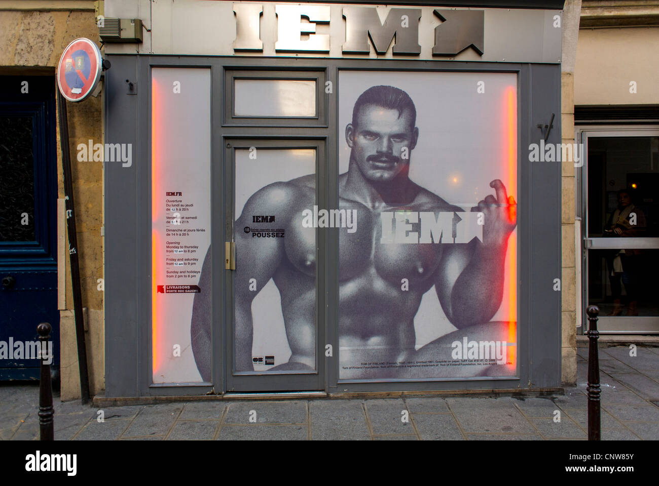 Paris, France, Detail, Gay Sex Shop, "IEM", in the Marais District, gay  district of Paris, Shop Front, marais gay Stock Photo - Alamy
