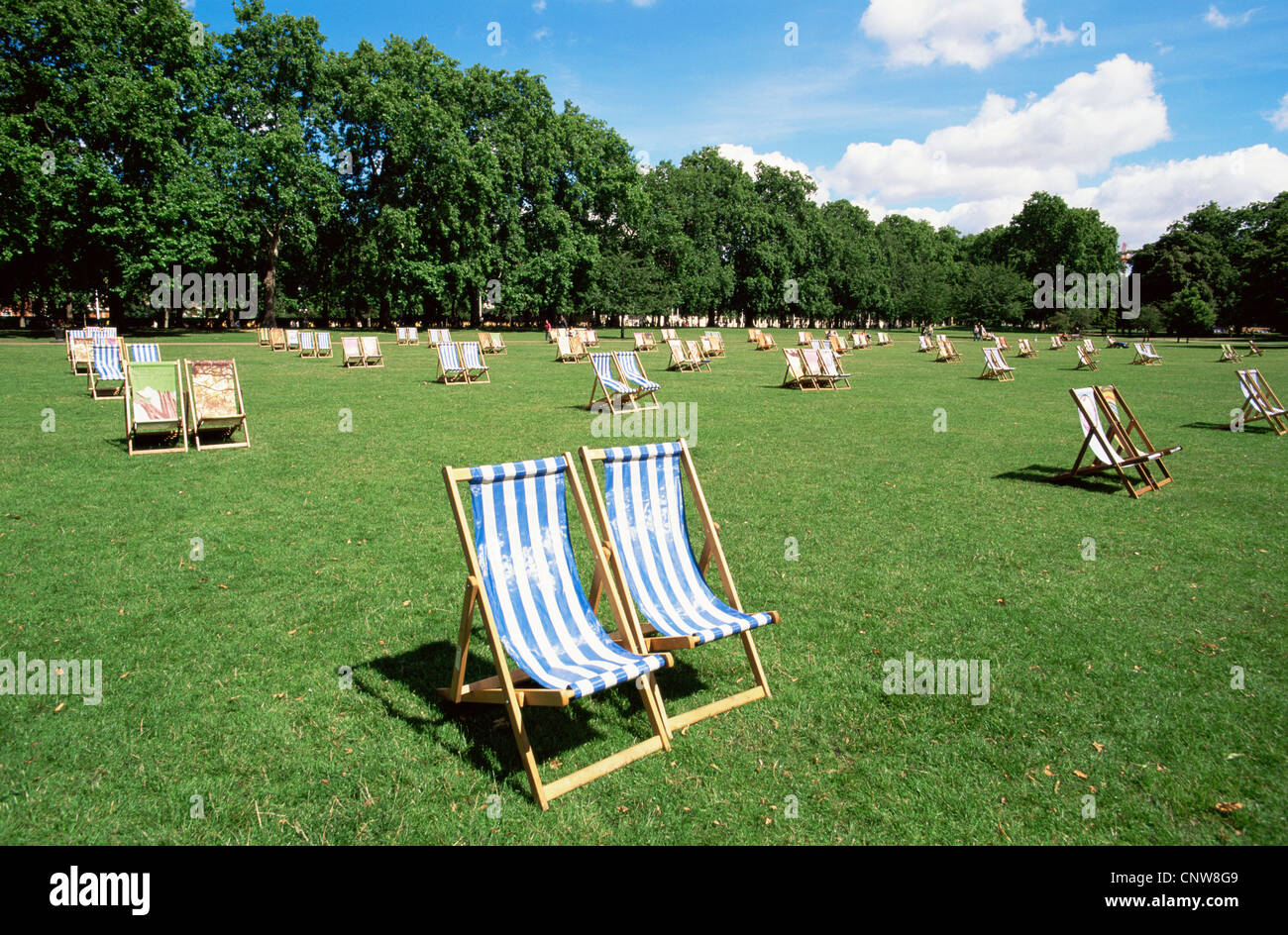 England, London, Deck Chairs in St.James's Park Stock Photo - Alamy