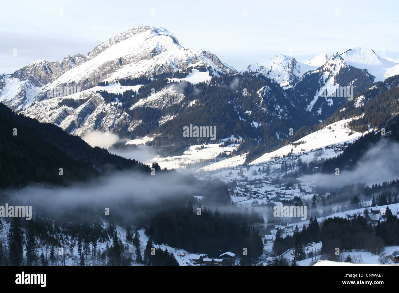 Misty Alpine view Stock Photo - Alamy