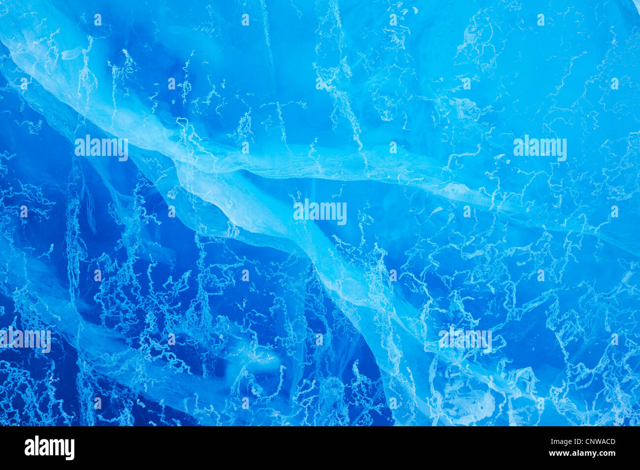 blue vein of an iceberg with air bubbles embedded, Greenland