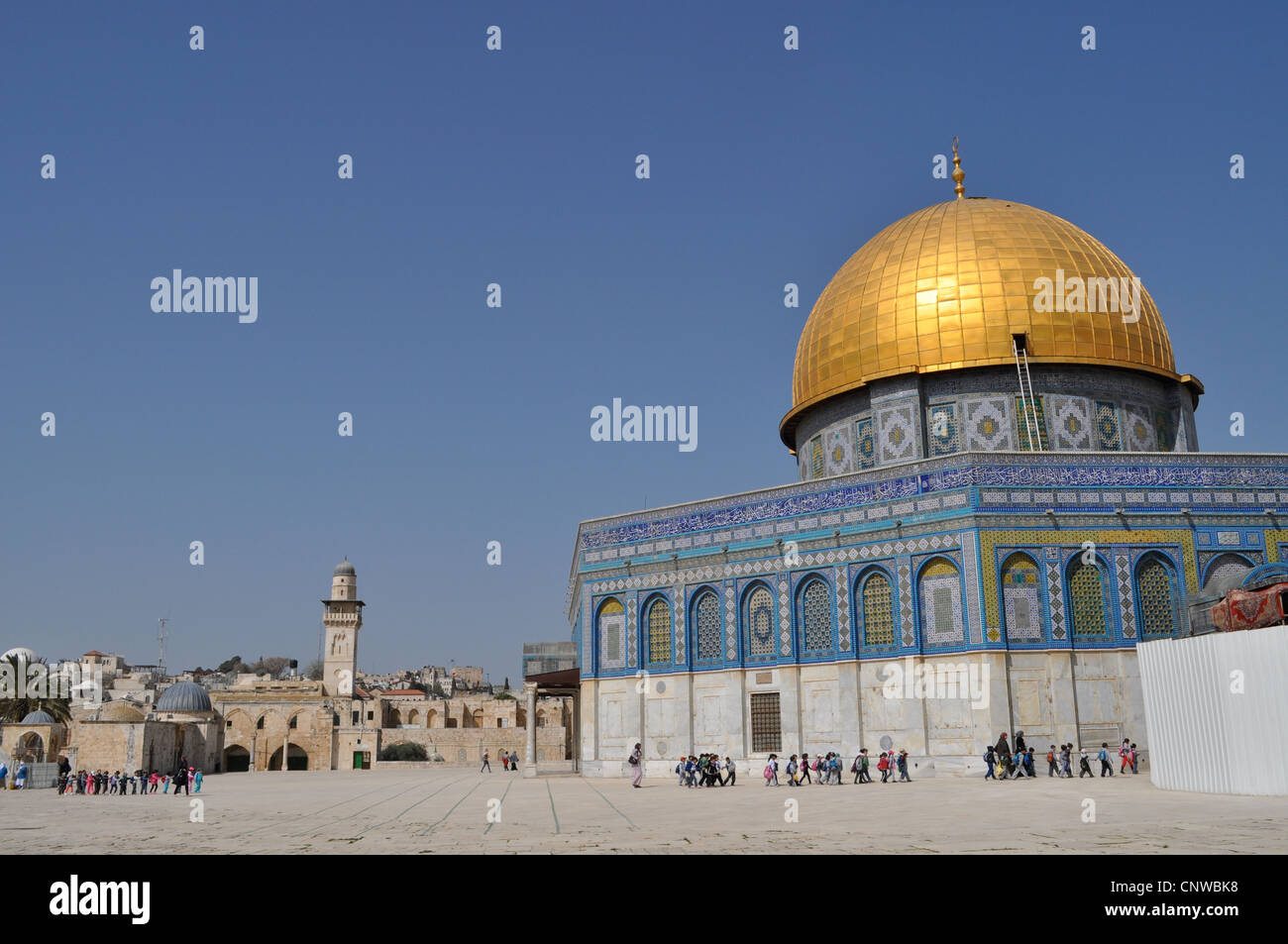 Temple Mount, Dome of the Rock, Al Aqsa Mosque site, East Jerusalem, Old City, disputed holy site f Muslims, Christians and Jews Stock Photo