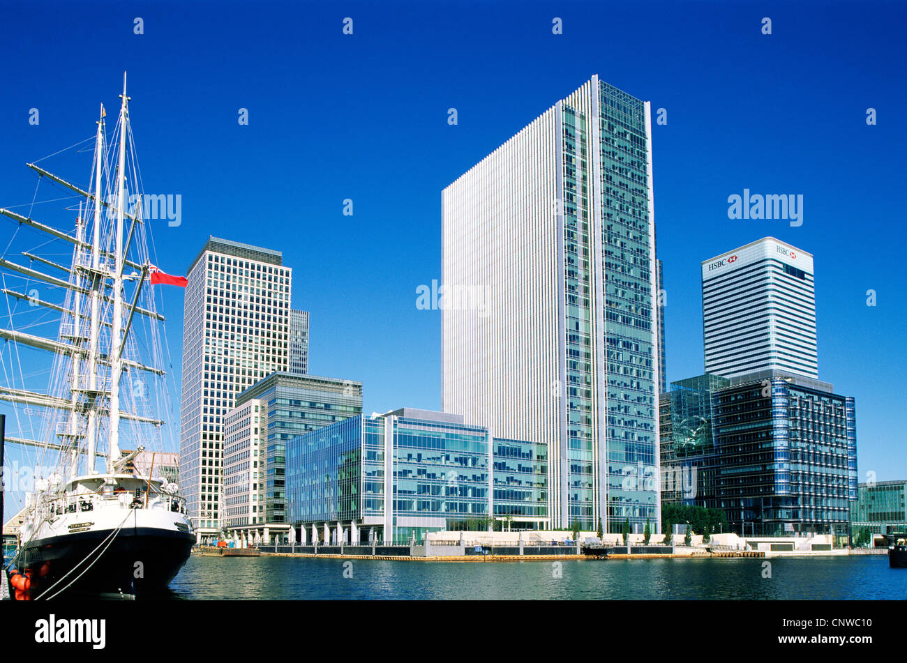 England, London, Docklands, West India Dock Stock Photo