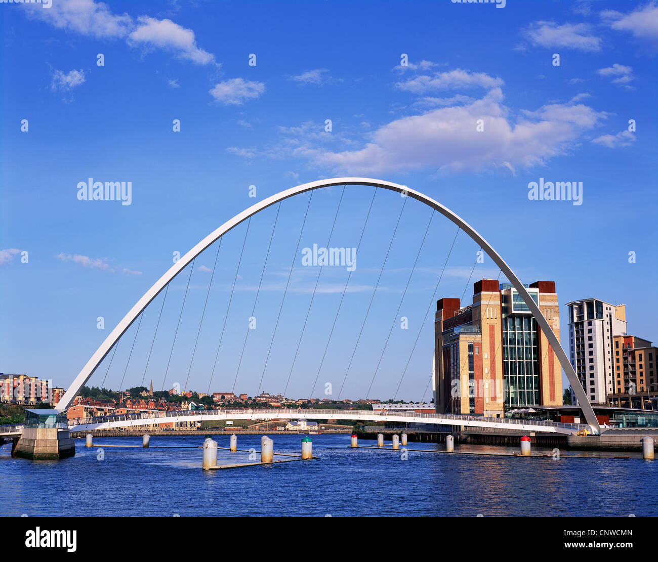 England, Newcastle, Gateshead, Gateshead Millennium Bridge Stock Photo