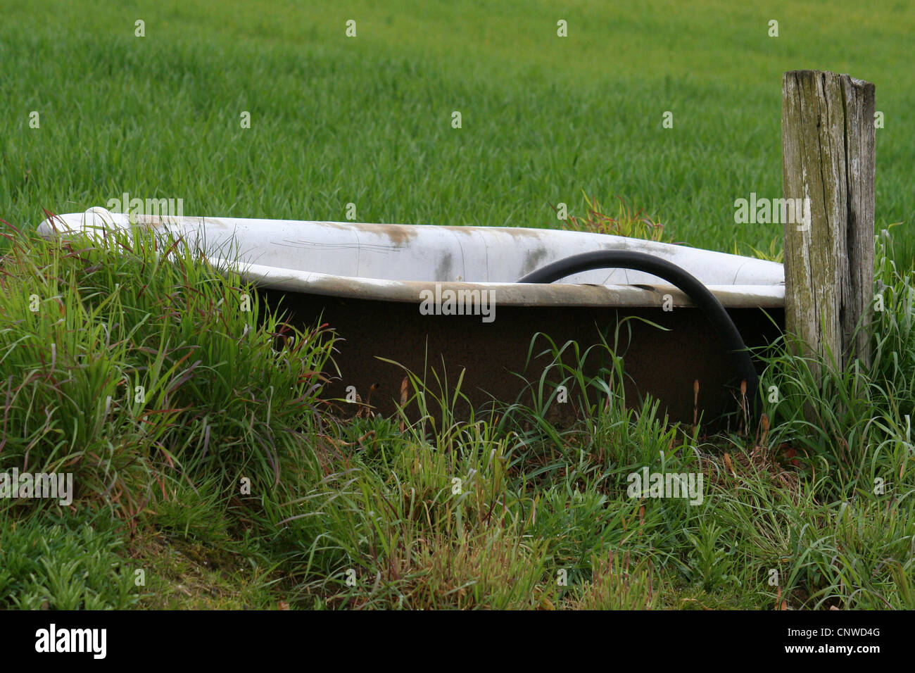 Bathtub in Field Stock Photo Alamy