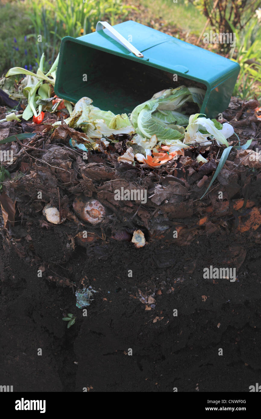 compost heap in the garden Stock Photo
