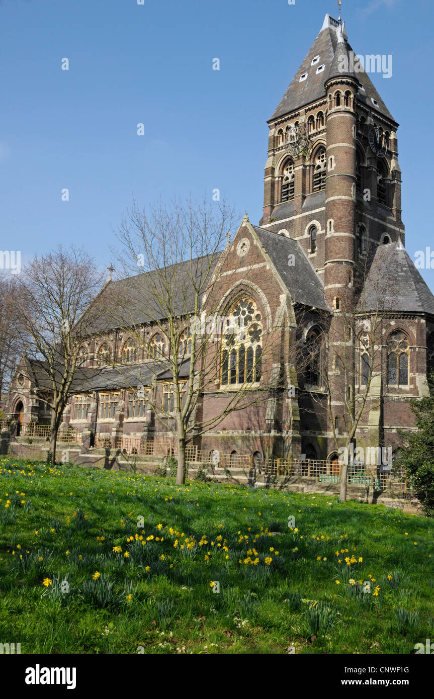 St Stephen's Church Rosslyn Hill, Hampstead, from Hampstead Green. Stock Photo