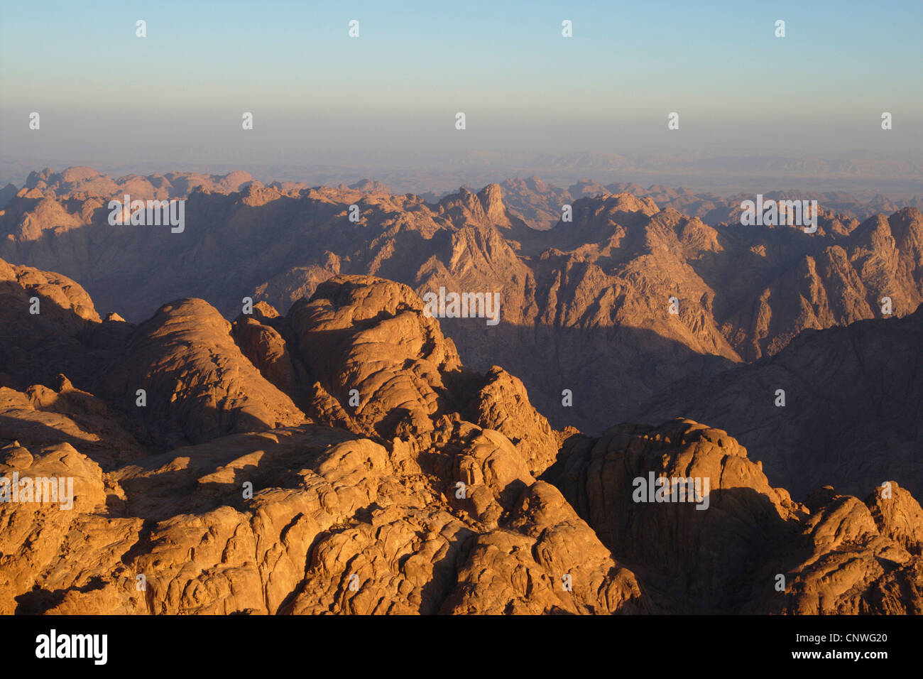 view from Mount Sinai, Egypt, Sinai Stock Photo