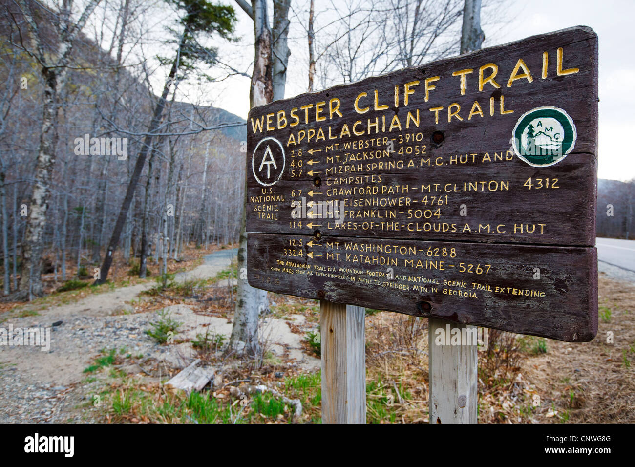 Crawford Notch State Park Appalachian Trail at the Route 302 crossing