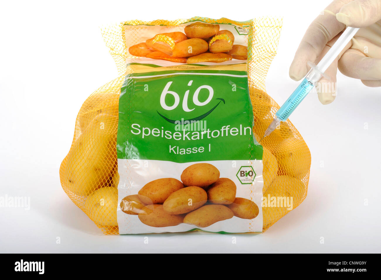 potato (Solanum tuberosum), bio food, gen manipulation Stock Photo