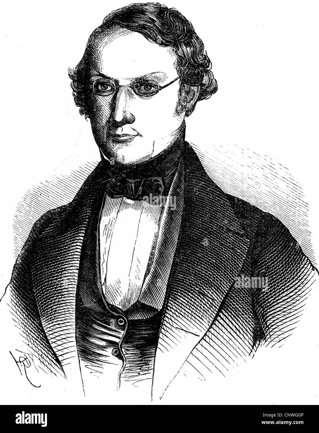 Zittel, Karl, 21.6.1802 - 29.8 1871, German theologian, politician, wood engraving, circa 1848, Stock Photo