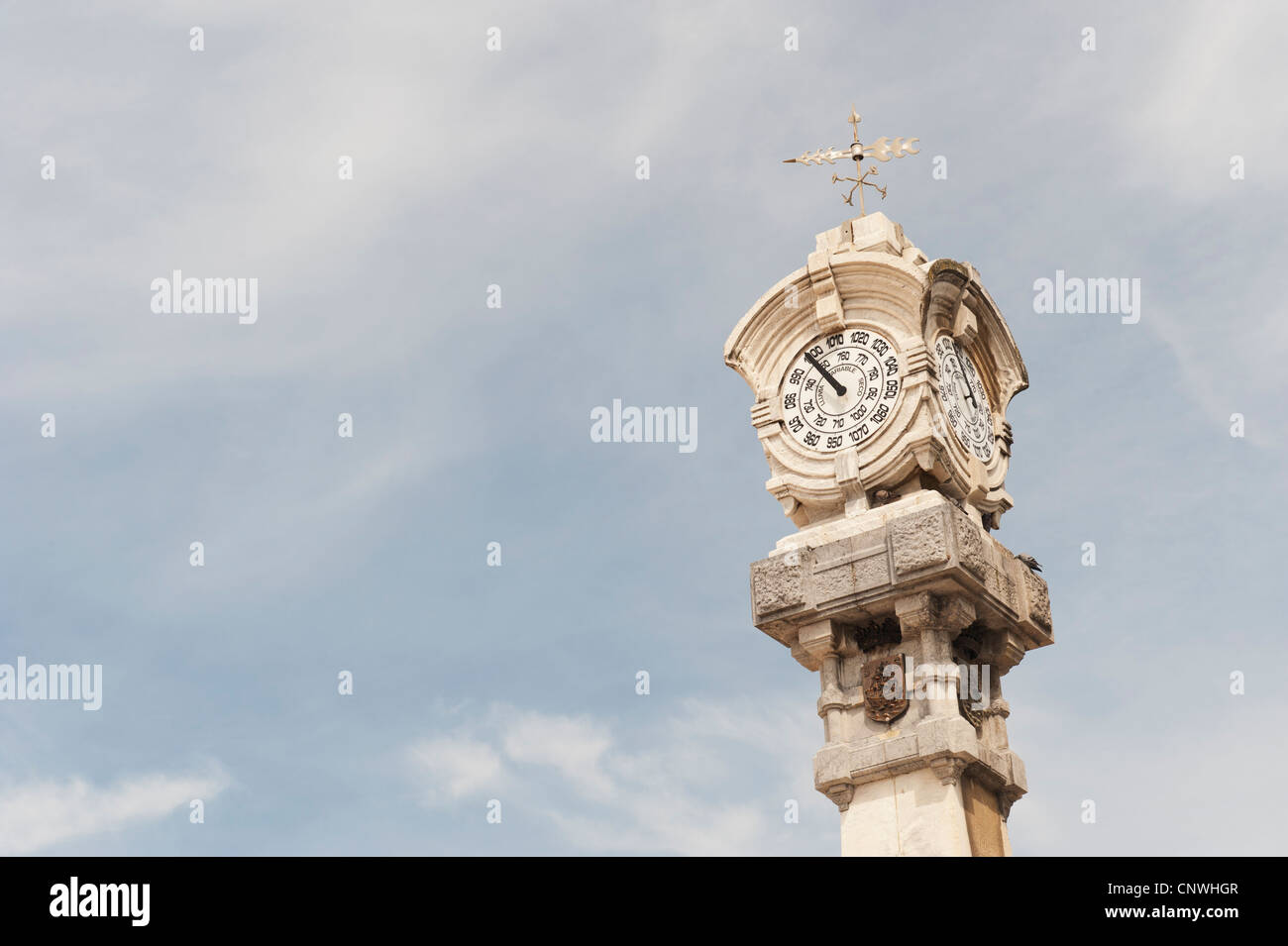 Ornate Clock on the Promenade San Sebastien Spain Stock Photo