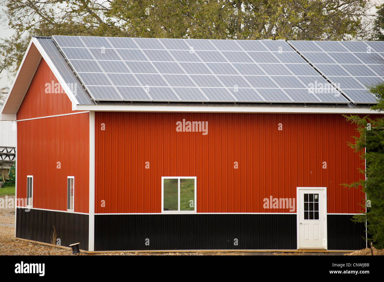 Solar panels on the roof of a barn Stock Photo - Alamy