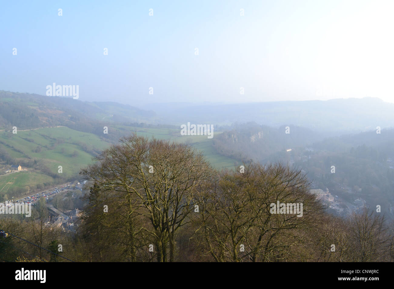 This image is of the landscape of Matlock Bath in Derbyshire Peak District area. Stock Photo