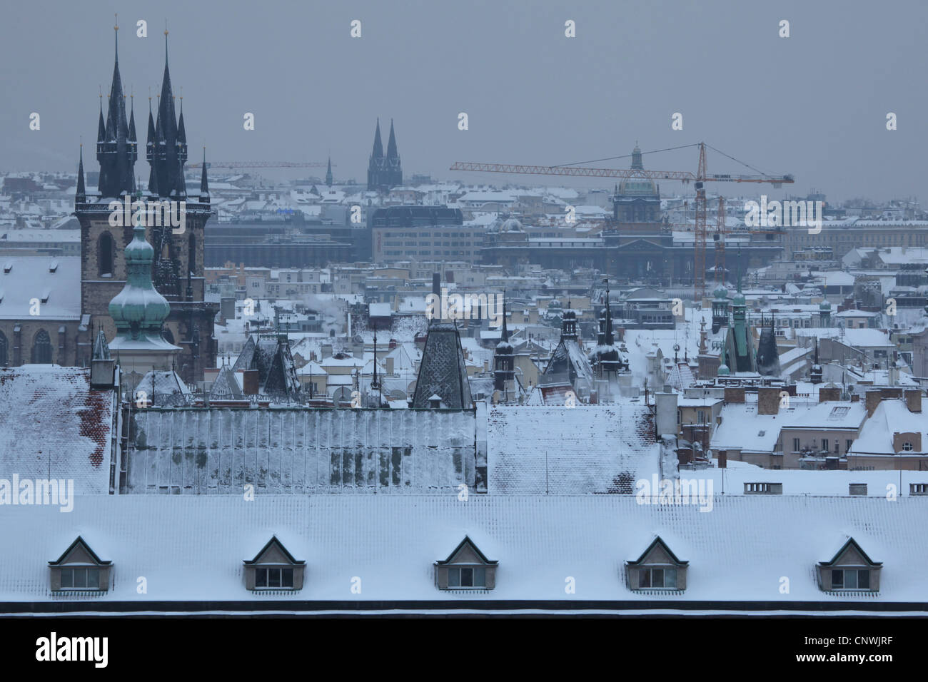 Historical centre of Prague, Czech Republic. View from the Hanavsky pavilion at Letna Plain. Stock Photo