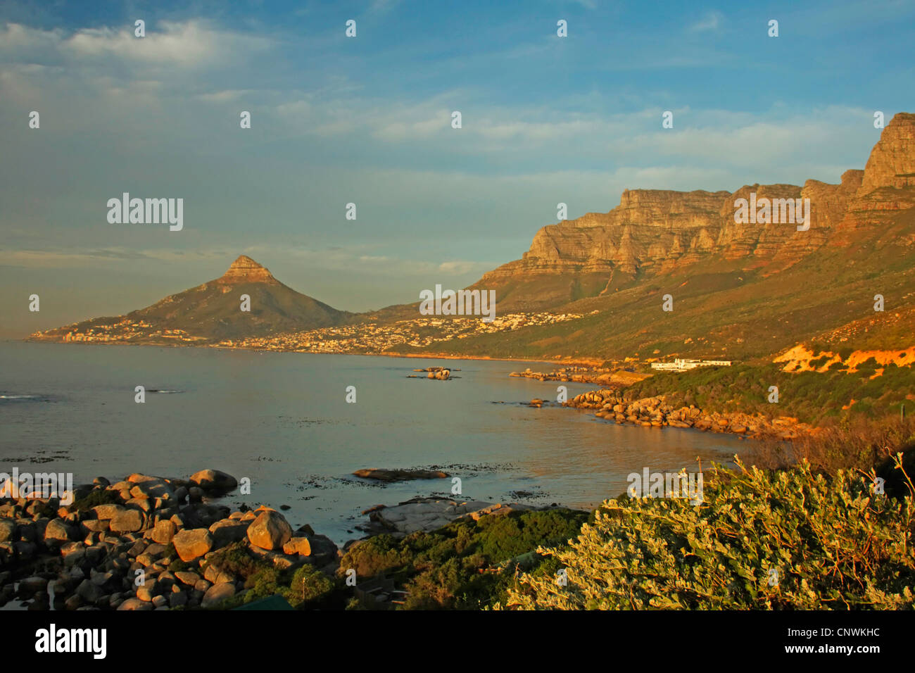 twelve apostles mountain range of  table mountain, South Africa, Western Cape, Table Mountain National Park, Capetown Stock Photo