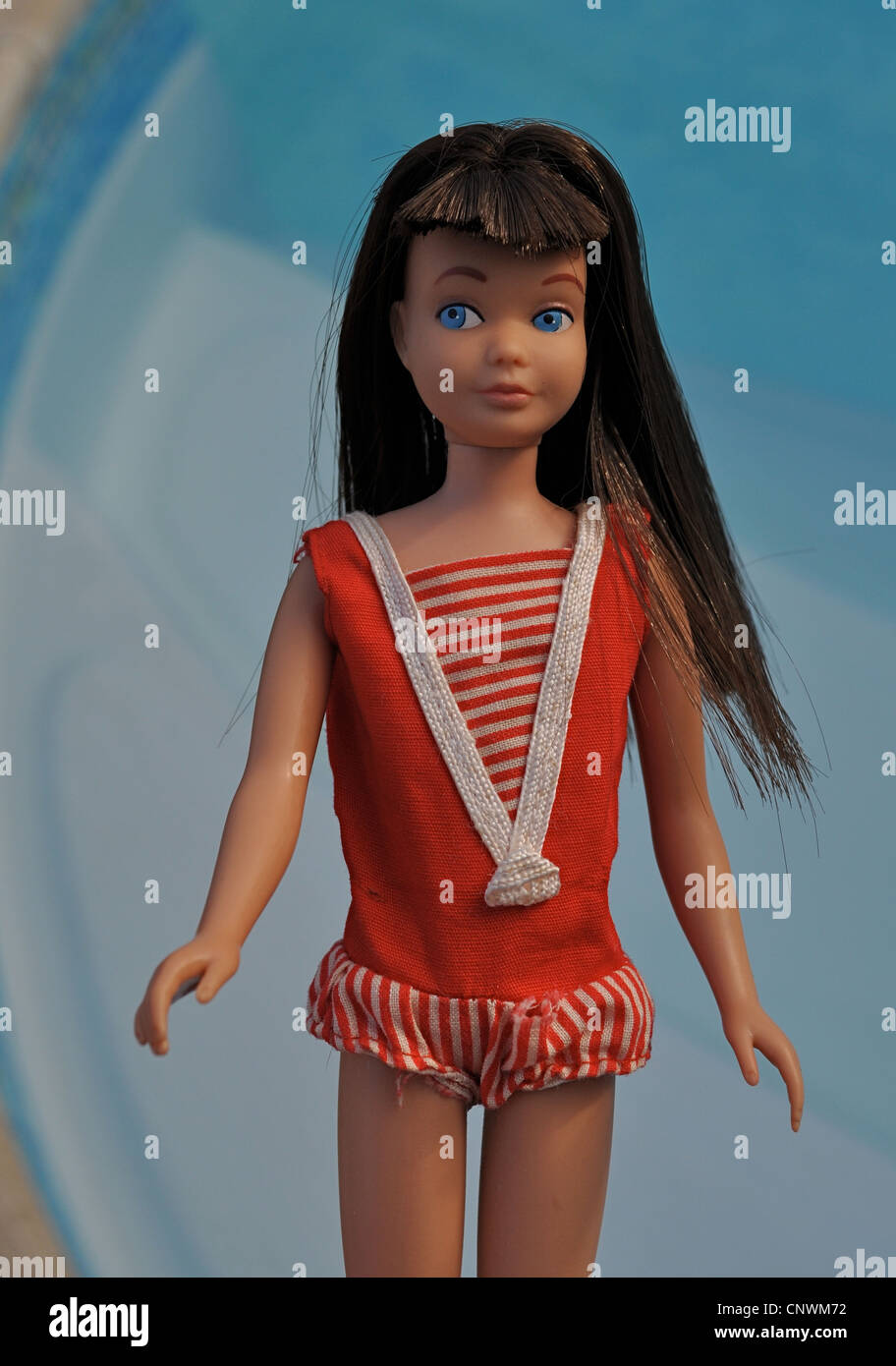 Vintage 1963 straight leg, rare hair, Skipper doll by Mattel, Barbie's  little sister, made in Japan, in her original swimsuit Stock Photo - Alamy