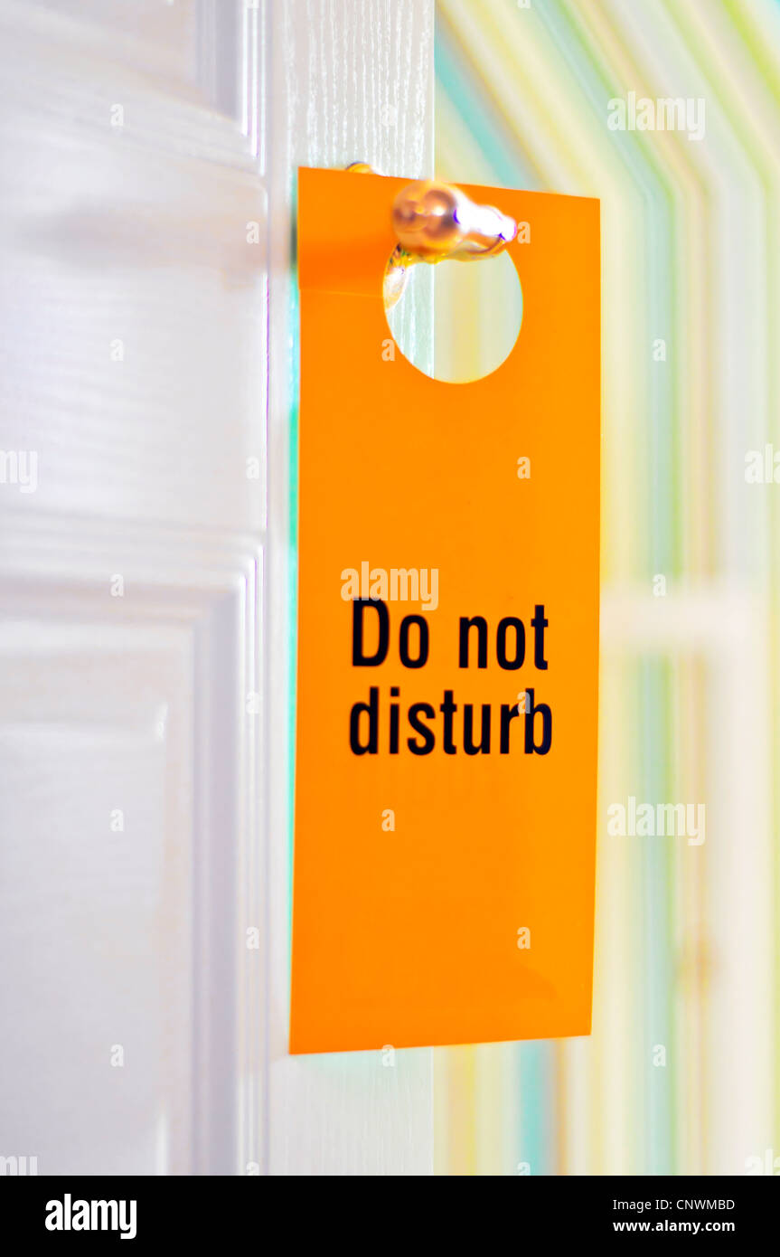 Hotel doorknob label words disturb hires stock photography and images