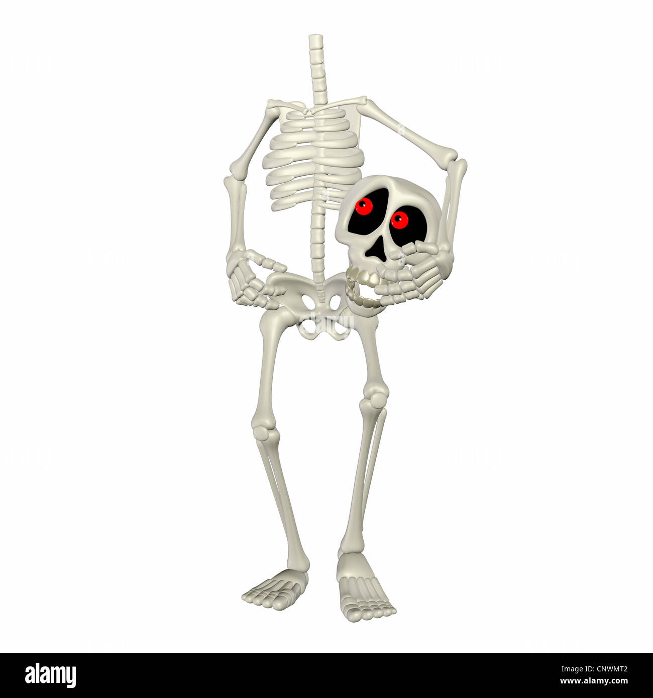 Illustration of a skeleton cartoon isolated on a white background Stock  Photo - Alamy