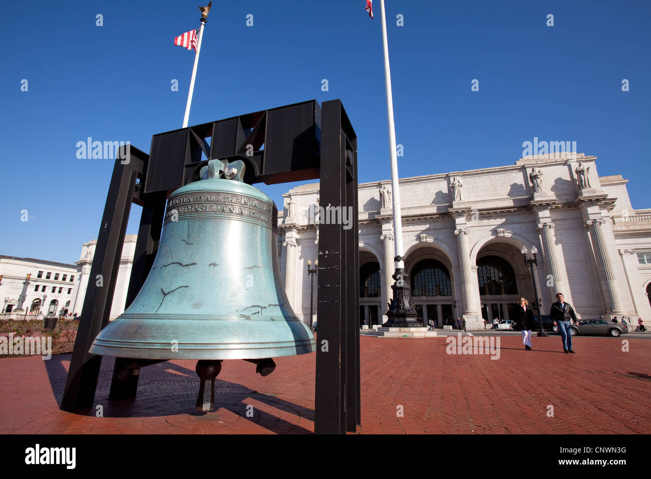 Union Station - replica of the Liberty Bell Stock Photo