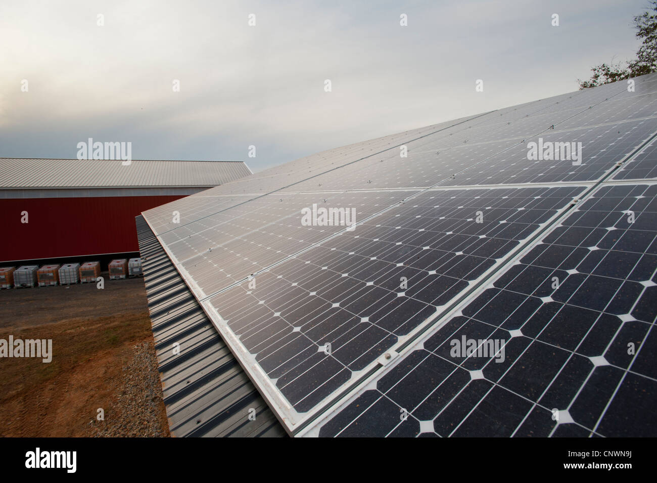 Solar panels on the roof of a barn Stock Photo Alamy
