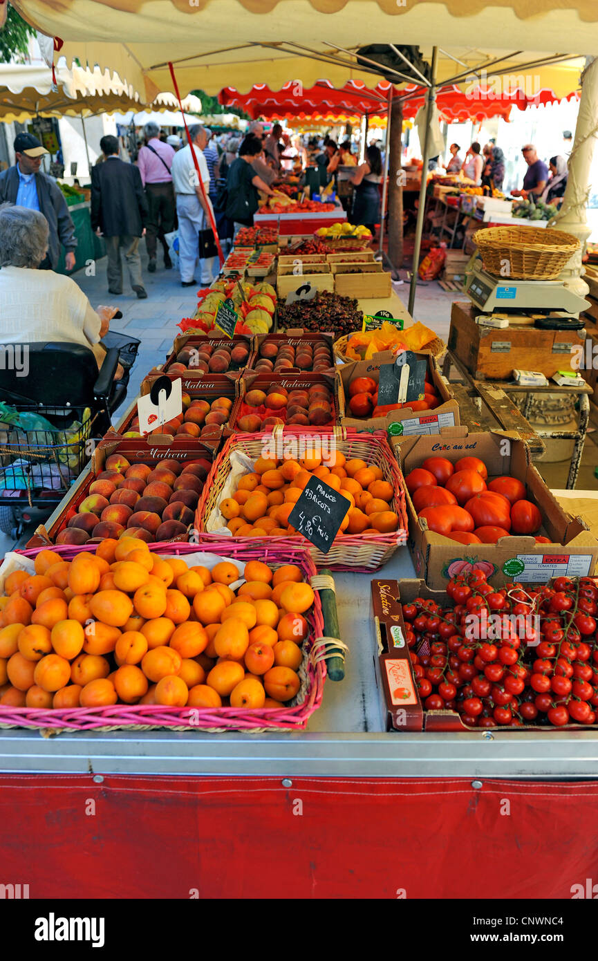 Farmers Market Display Open Air Toulon France French Riviera Mediterranean Europe Harbor Stock
