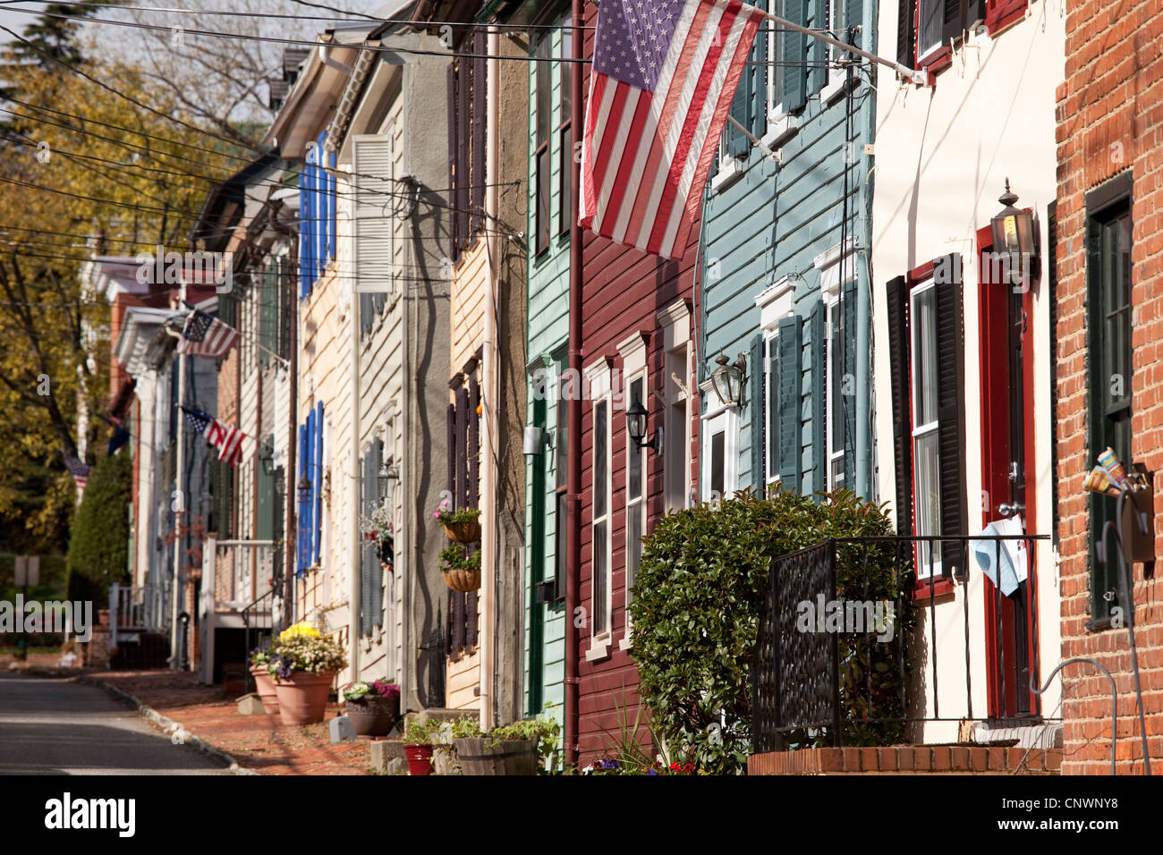 Annapolis houses on Fleet Street Stock Photo Alamy