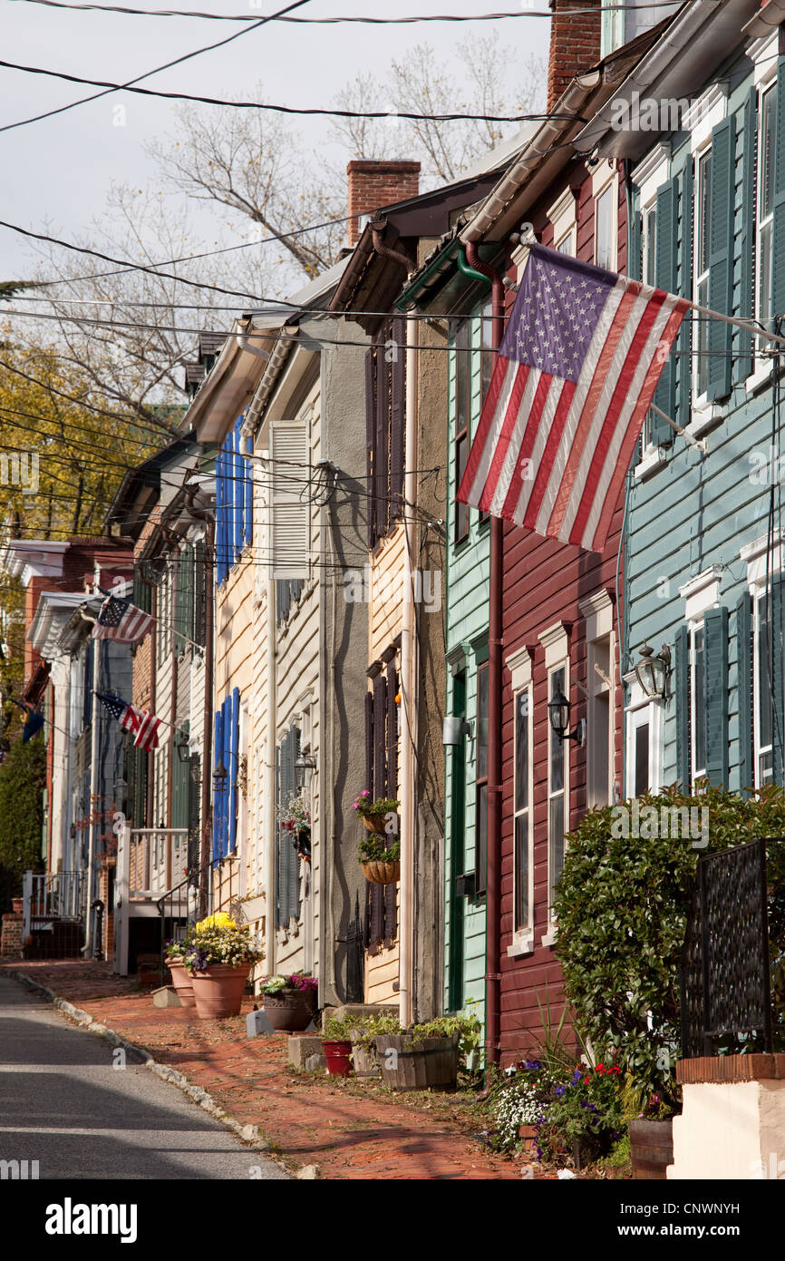 Annapolis houses on Fleet Street Stock Photo Alamy