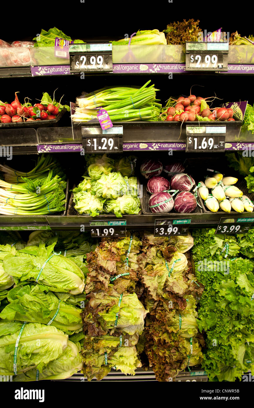 Produce section in grocery store Stock Photo