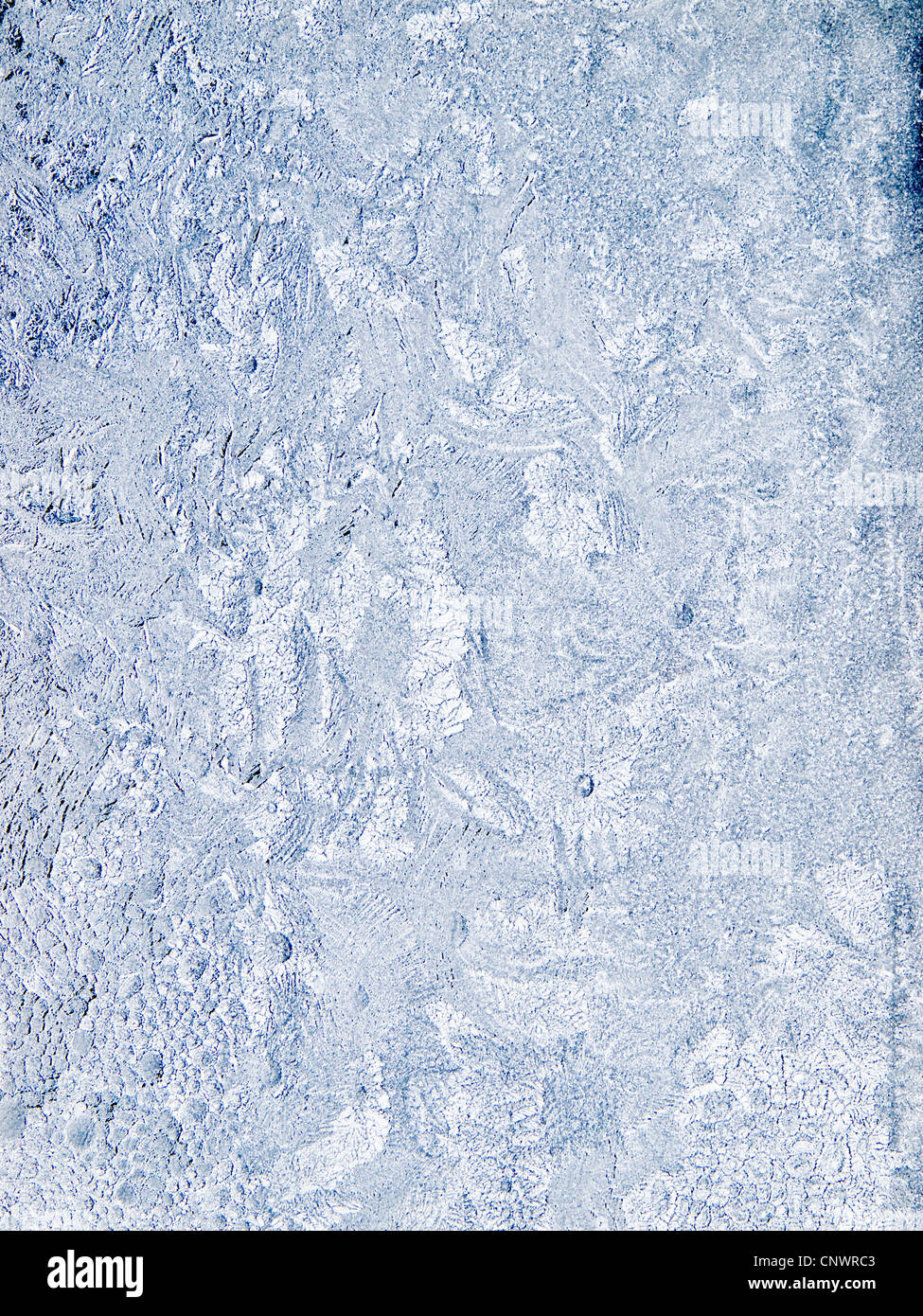 frost patterns on the window of a Norwegian mountain hut Stock Photo ...