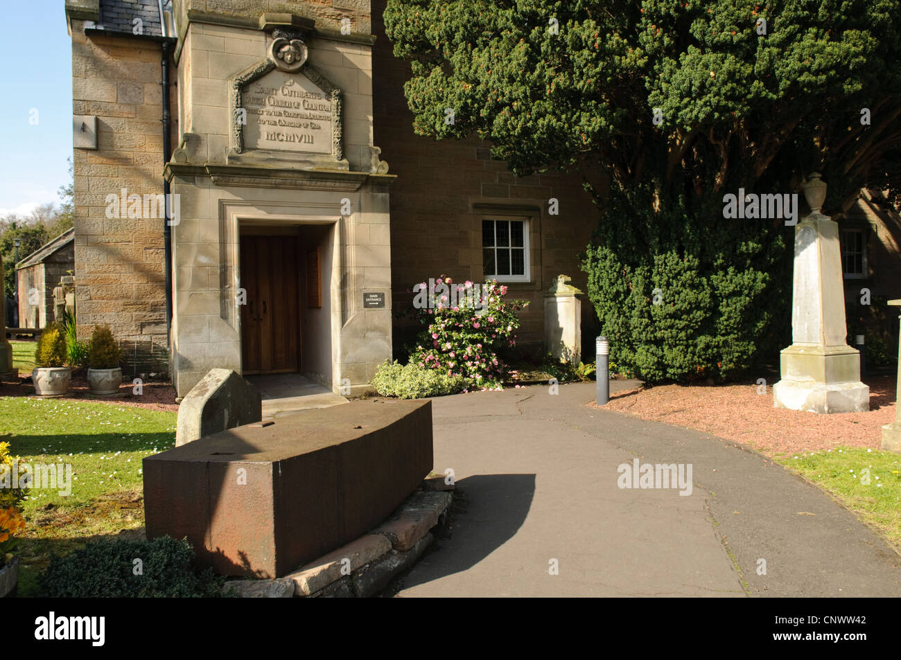 Mortsafe at Colinton Parish Church, Colinton Village, Edinburgh Stock