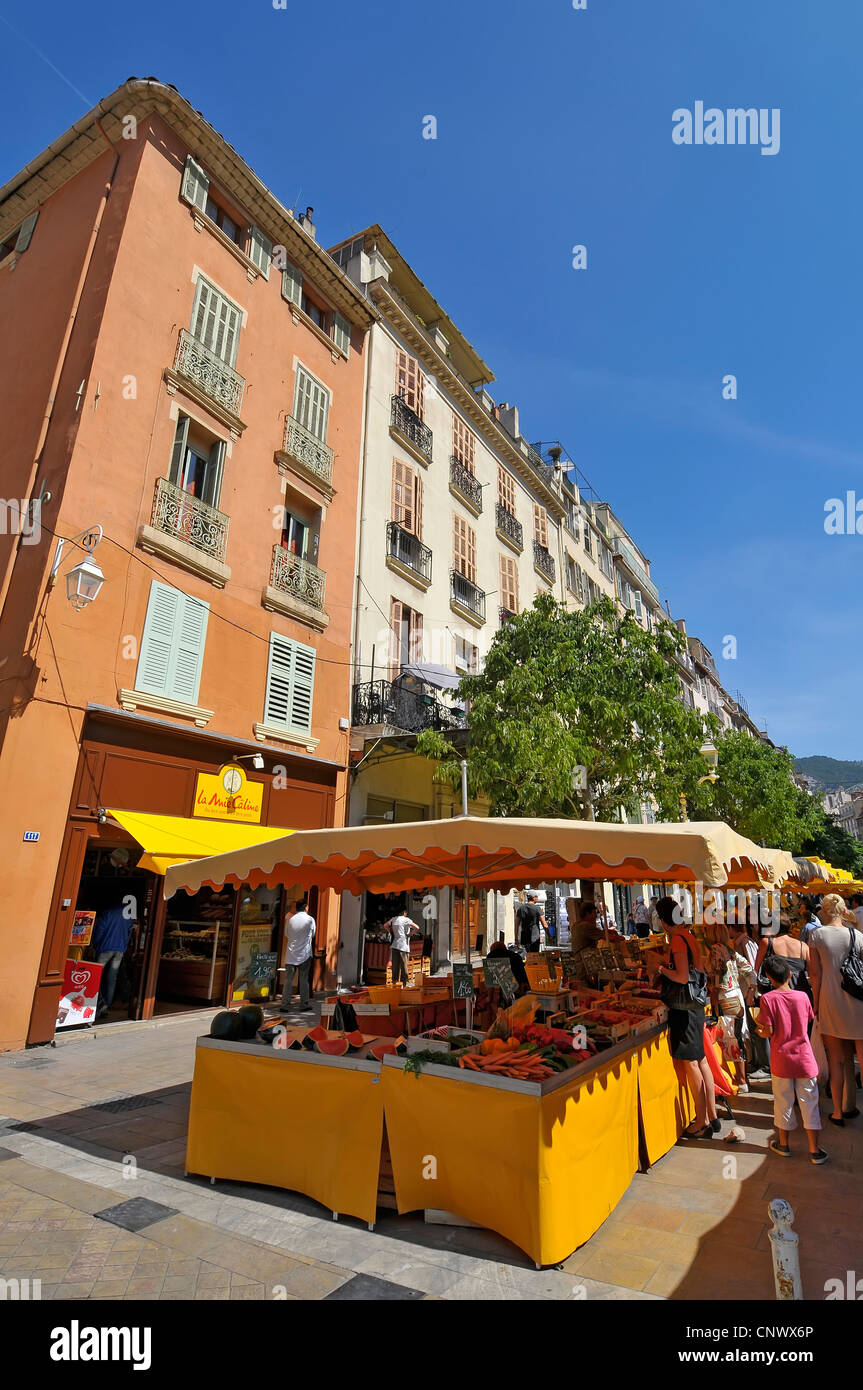 Farmers Market Display Open Air Toulon France French Riviera Mediterranean Europe Harbor Stock