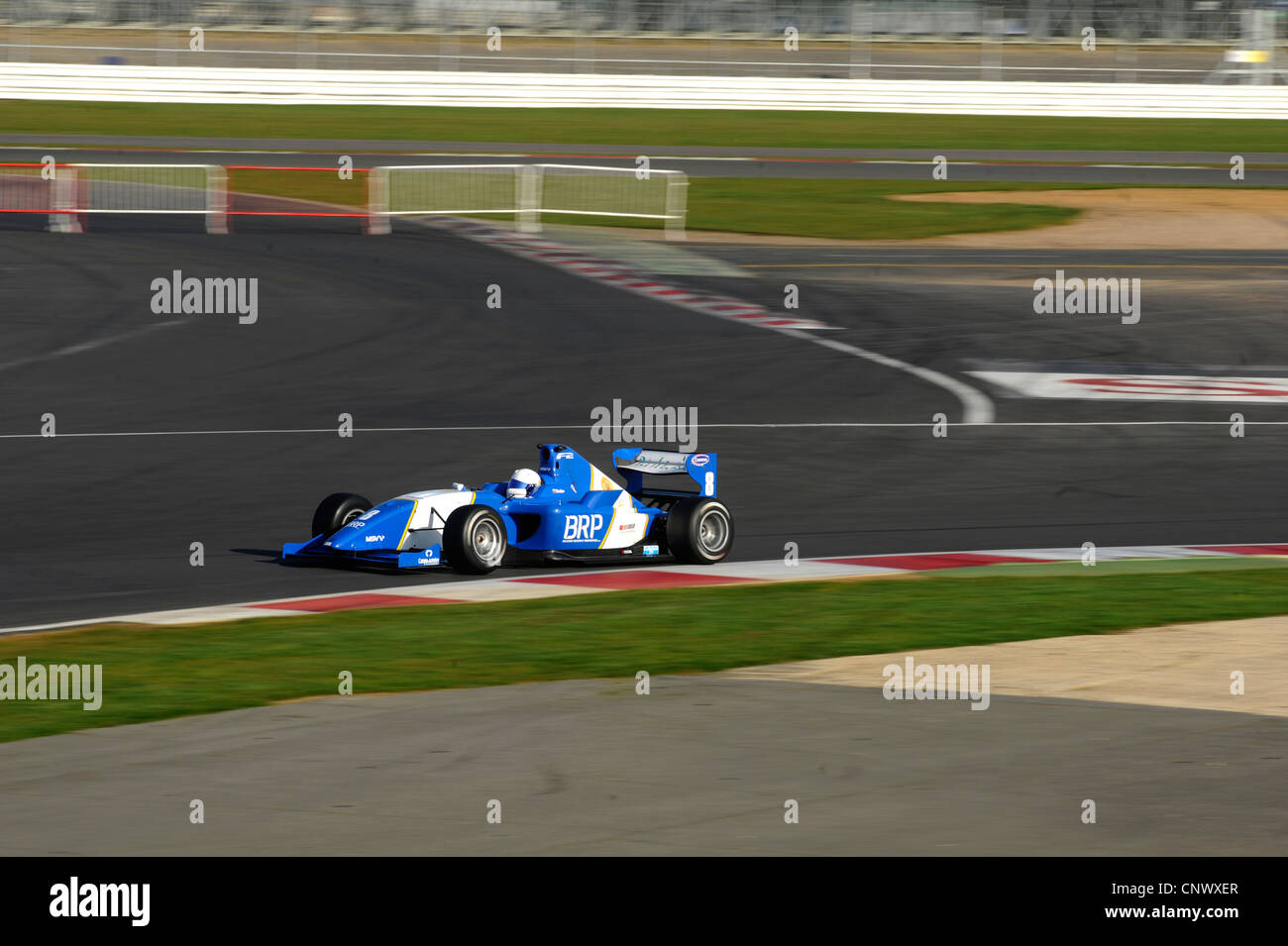 Plamen Kralev , steers his car during the Formula 2 test session at the Silverstone circuit, in Silverstone, 28 March 2012. Stock Photo