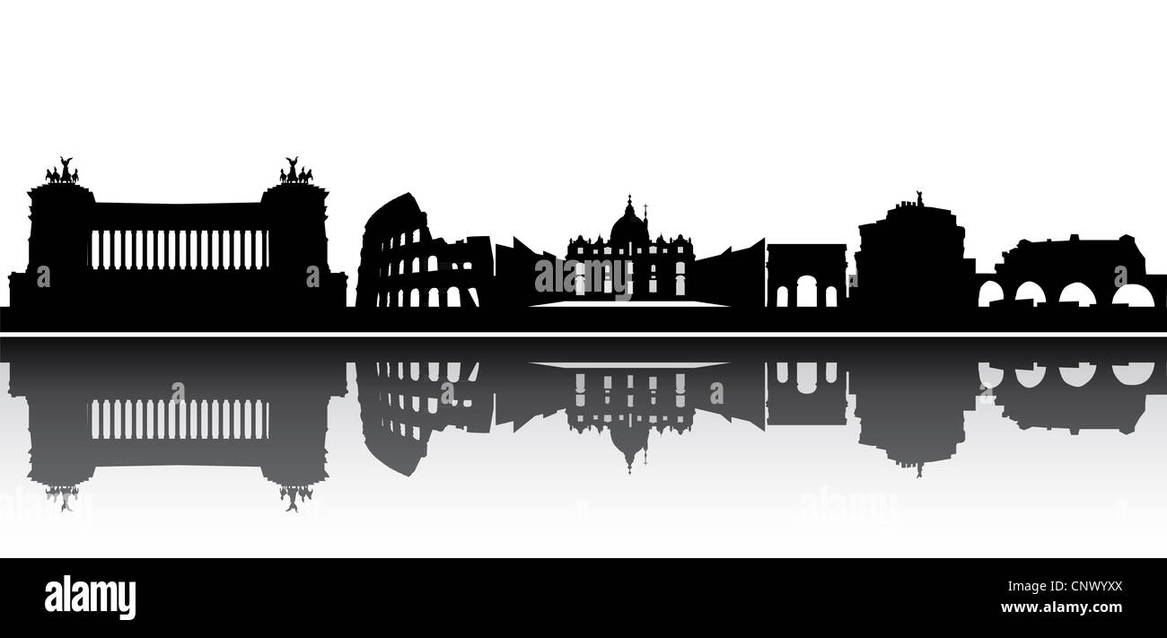 Rome italia skyline in black and white Stock Photo - Alamy