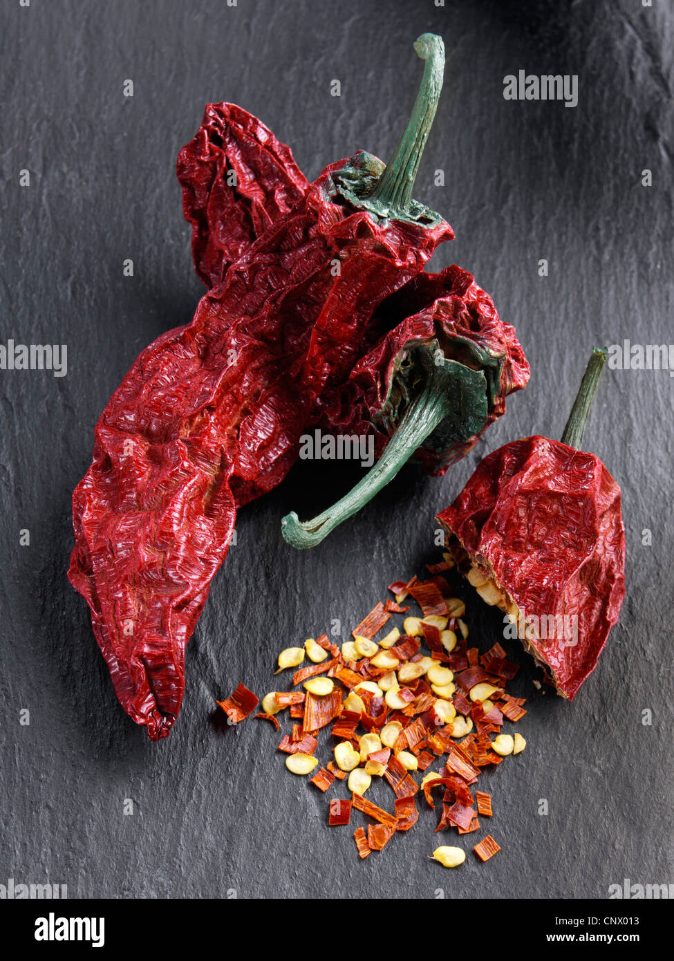 Smoked chilli chipotles Mexican ingredients Stock Photo