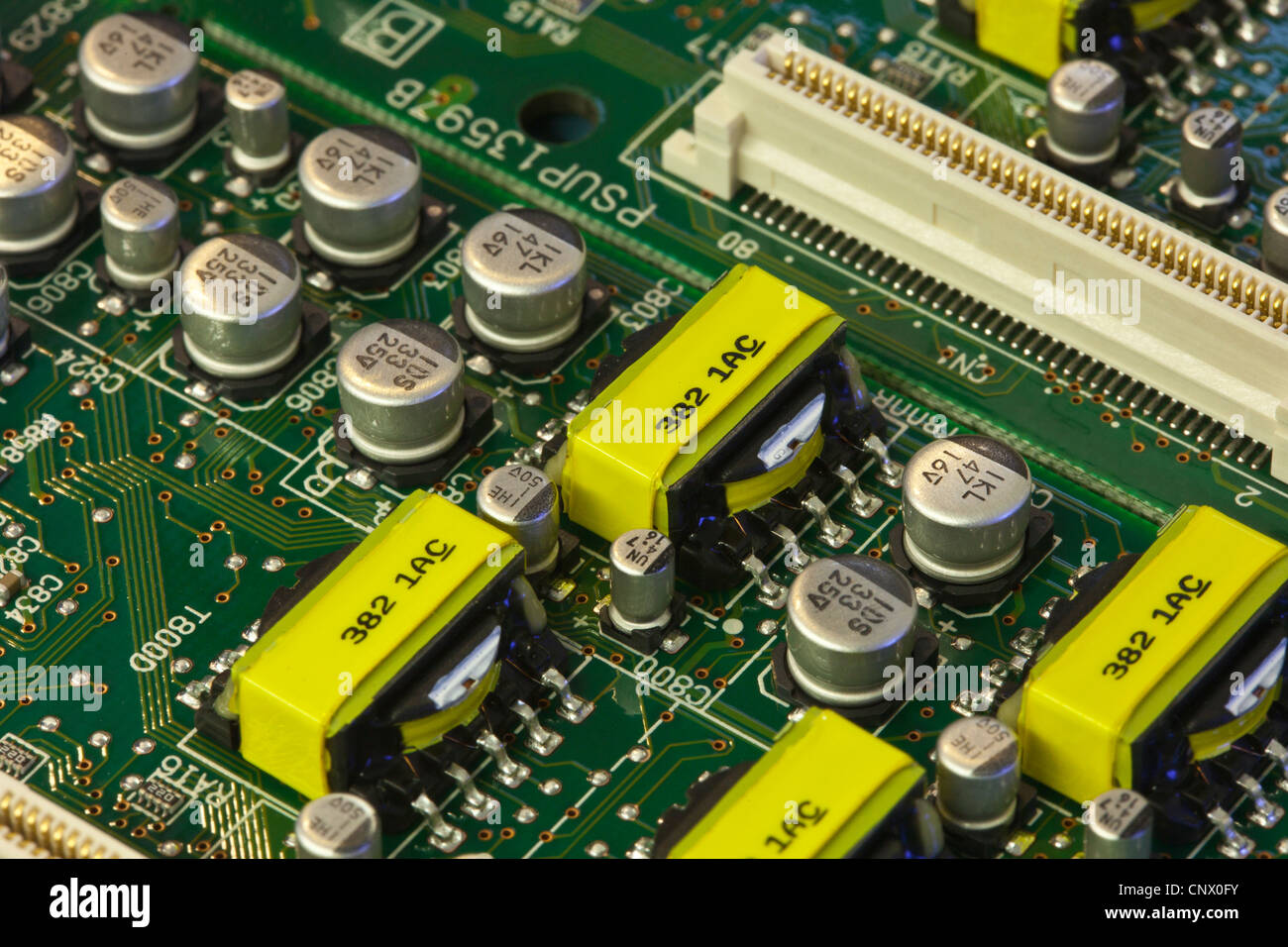 Populated PCB'S used in the assembly of PBX telephone exchange systems. Stock Photo
