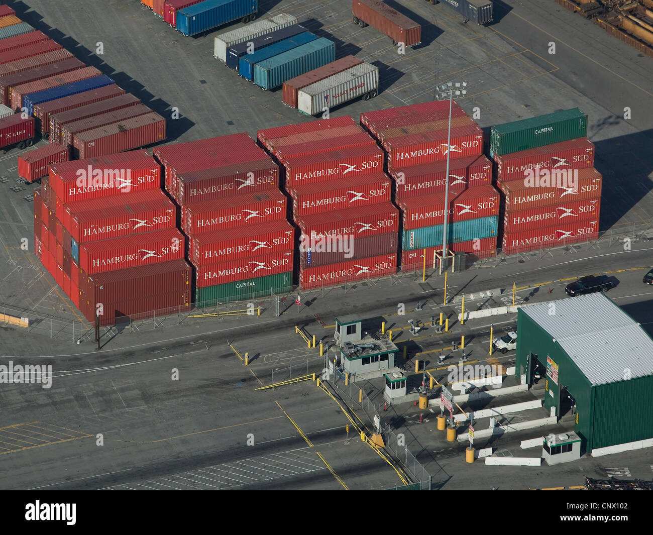 aerial photograph Hamburg Sud Port of Los Angeles, California Stock Photo