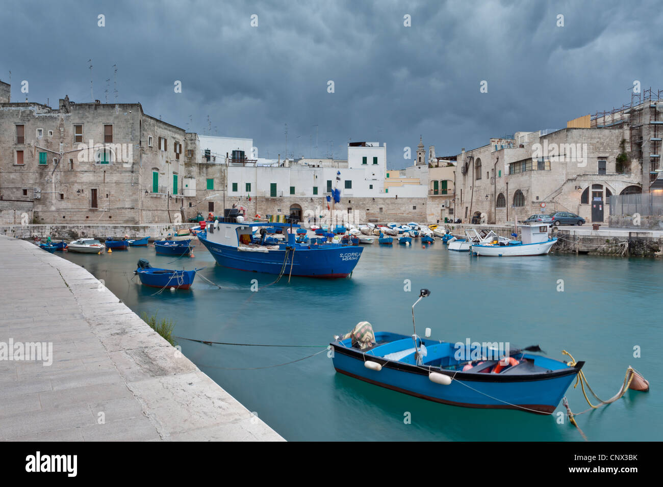 The old harbor in Monopoli, Puglia, Italy Stock Photo