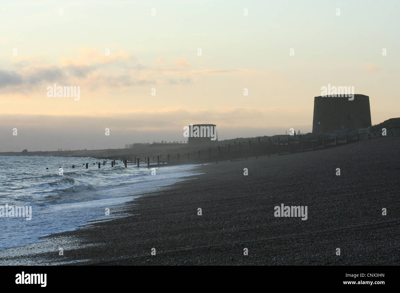 Dusk on Fisherman's beach Hythe Stock Photo Alamy