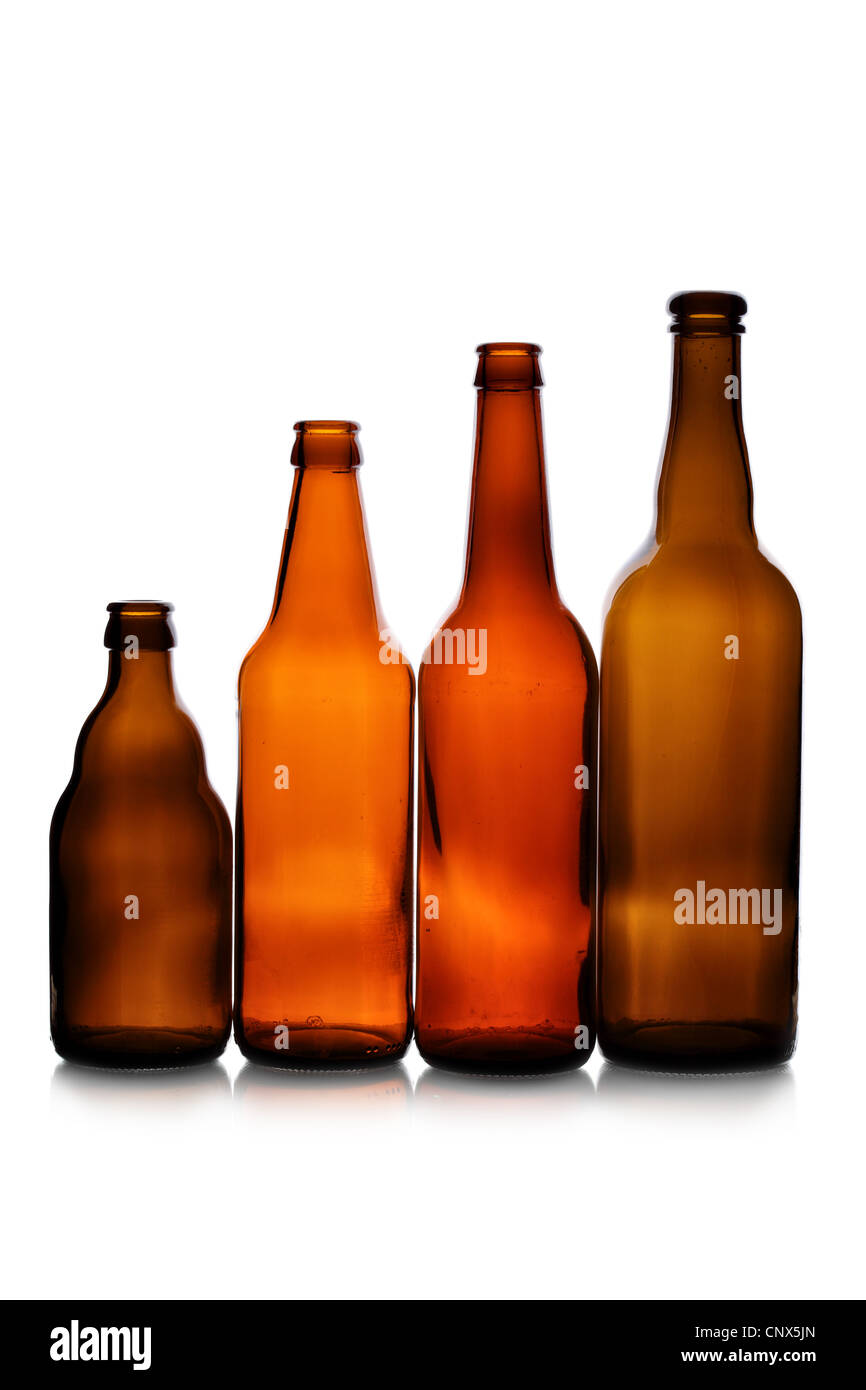 Various bottles isolated over the white background Stock Photo