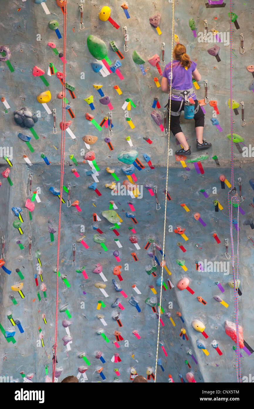 rock climbing at Brooklyn Boulders in NYC Stock Photo Alamy