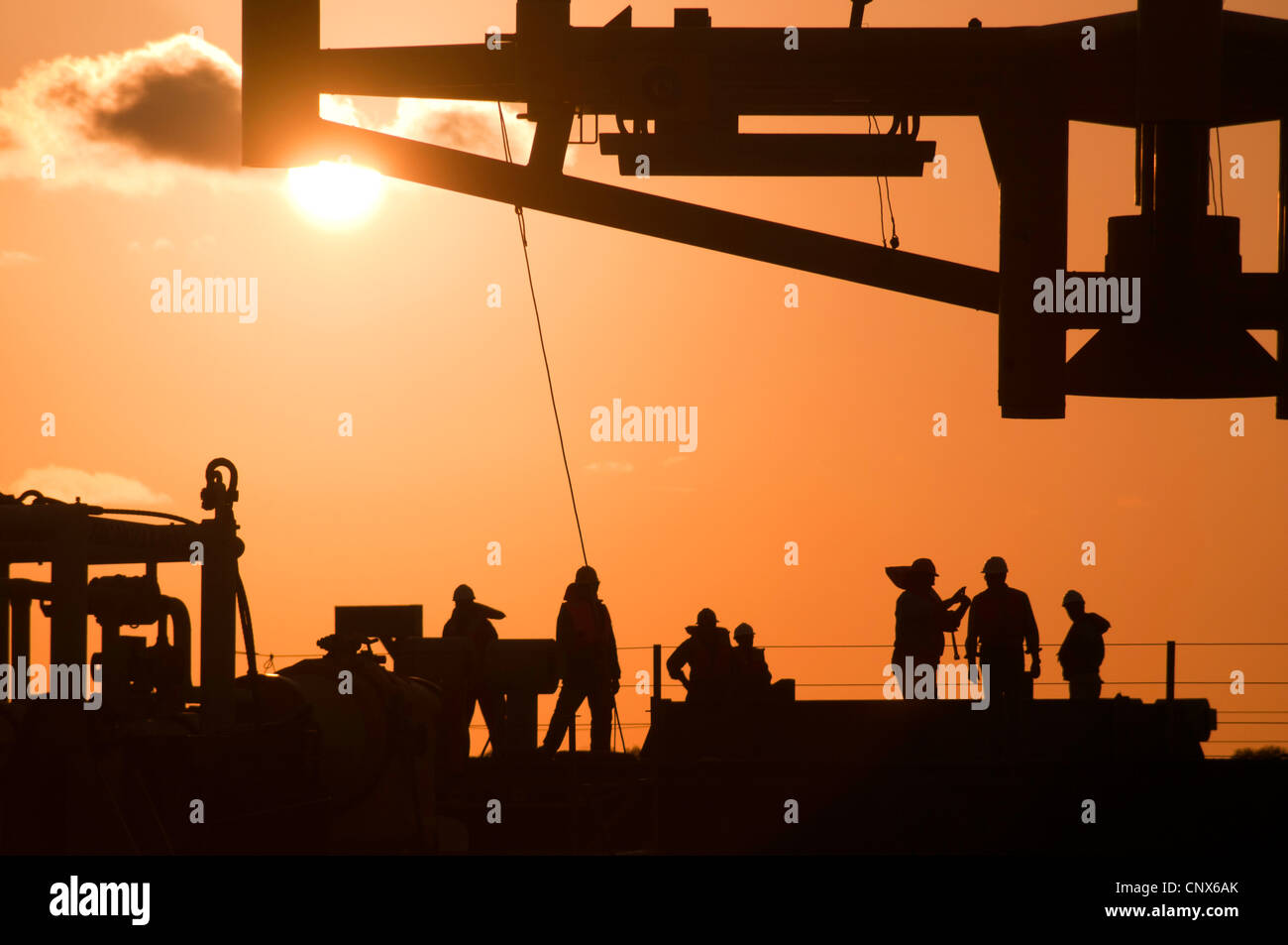 A heavy lifting operation in Angola Stock Photo