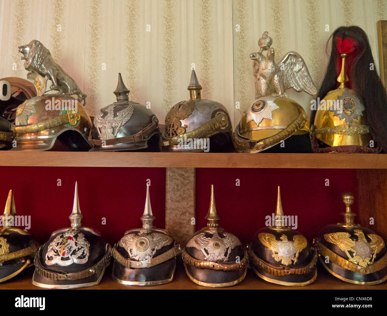 antique Pickelhaube helmet Stock Photo