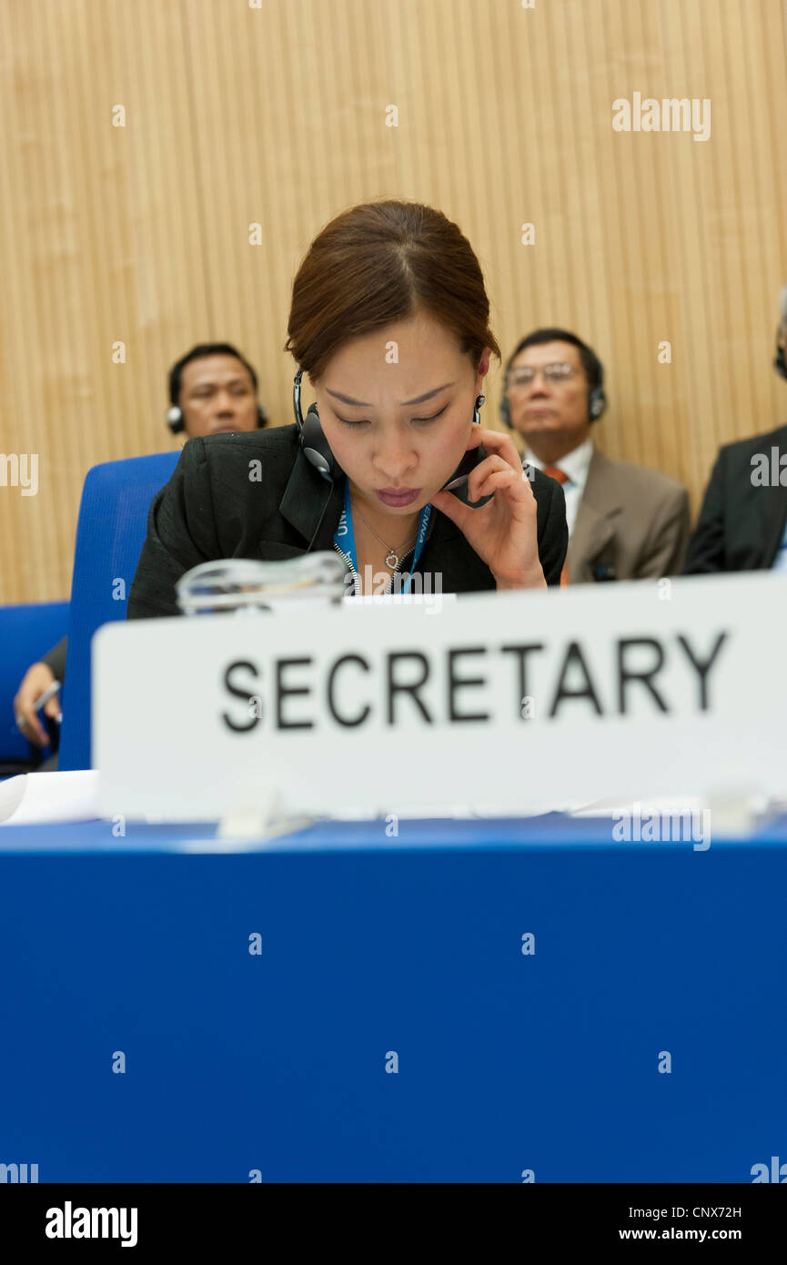 HRH Princess Bajrakitiyabha Mahidol of Thailand, during CCPCJ conference at the UNOV in Vienna, Austria. Stock Photo